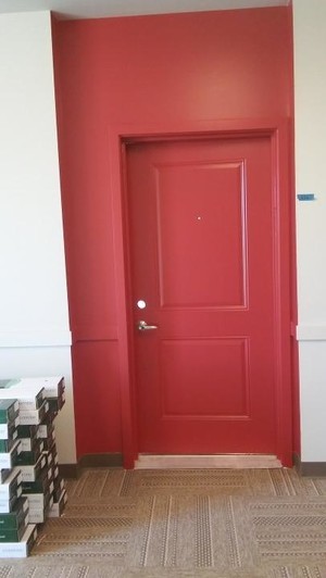 red door after